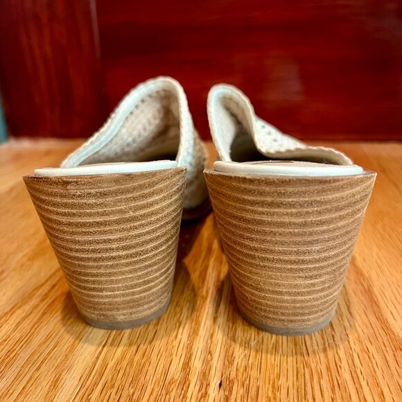 Sam Edelman Lilliana Slip-On Woven Leather Mules Cream Off-white Ivory Size 7.5 - Picture 6 of 7